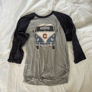 Gray and Black Kids Raglan Shirt